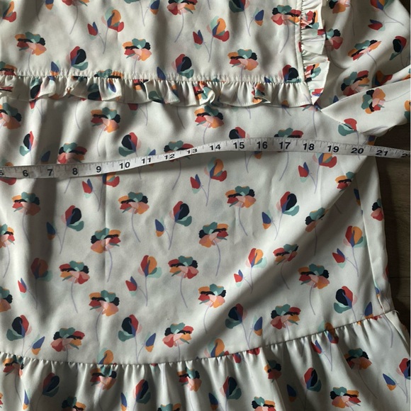 Peplum long sleeve blouse GUC Large Crosby by Mollie Burch ivory - Picture 5 of 8